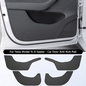 For Tesla Model YL 6-Seater Car Door Anti-Kick Pads Leather Side Door Panel Protector Anti-scratch Cover Car Interior Decoration