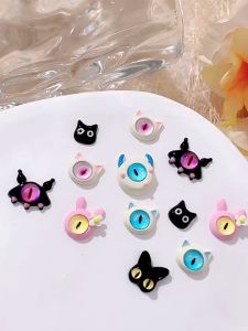 Halloween little devil eyes flat nail art accessories /Dopamine color cartoon alloy nail diamond accessories 多巴胺 小恶魔眼睛卡通