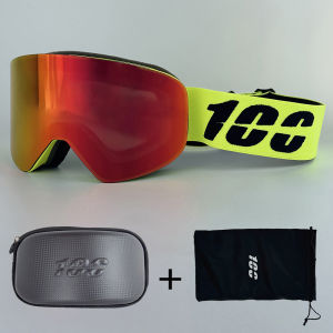 แว่นตาสกีแม่เหล็กสองชั้นป้องกันฝ้าหน้ากากสกีมืออาชีพผู้ชายผู้หญิงซูเปอร์วิวสโนว์บอร์ด UV400 แว่นตากันแดดหิมะ