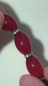 deep dark red blue chalcedony crystal bracelet