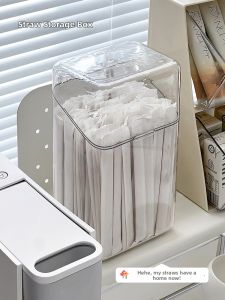 YA JIA LI JIA | Dustproof Straws Spoons Storage Box Organizer