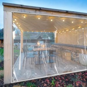 ผ้าใบกันน้ำแบบใส PVC หนาพิเศษ ป้องกันลม สำหรับกันสาด ระเบียง ปลูกไม้อวบน้ำ ป้องกันความร้อนและหิมะ