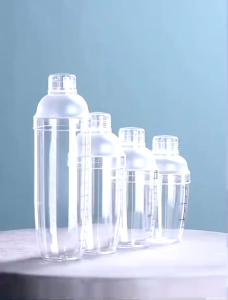 Acrylic Transparent Double Scale Shaker Cup Wine Cocktail Juice Barware Drink Mixer Shake Bottle