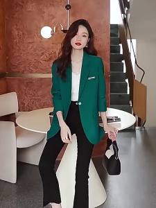 Stylish French Petite Professional Long-sleeve Suit Jacket