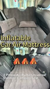 Black Colour Car Air Mattress Inflatable CAR BED FOR BACKSEAT With 2 Pillows Air Pump Univesal Outdoor Free Electric Pump / Recycle Bag / Repair Kit