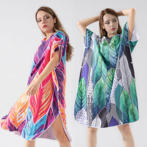 Microfiber trùm đầu Khăn tắm biển thấm nhanh khô tắm áo choàng tắm du lịch ngoài trời Kem chống nắng Khăn lớn [Kích thước miễn phí]