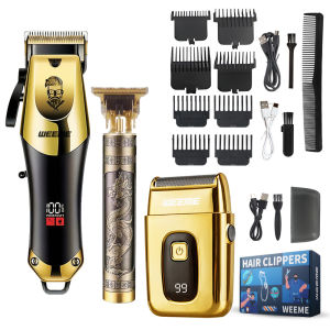 USB Rechargeable Mens Hair 3-piece oil head and electric Trimmer suitable for home use shaved hair salon boyfriend gifts