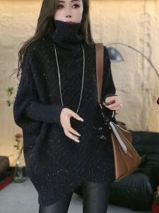 Soft Cozy High Collar Knitted Sweater Womens Loose Fit Overhead Style Fashionable Lazy Trend Spring Autumn Korean Version