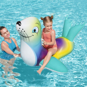 Inflatable Childrens Swimming Ring Surfing Sea Otter Fluorescent Gender-neutral Baby Bath Toy Kids Surfing Animal Flotation Mat