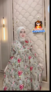 Gamis ALISYA TERBARUH Premium Aksen Renda Rumbai Sampai Belakang