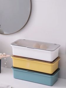 【Woody】 Transparent Dust-proof Cover Makeup Brush Storage Box Large Capacity Makeup Brush Holder Desktop Makeup Sponge Holder