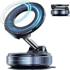 Vacuum Magnet Bracket Upgraded Version Multi-angles Adjustment Strong Magnetic Suck Design Foldable Car Navigation Phone Holder