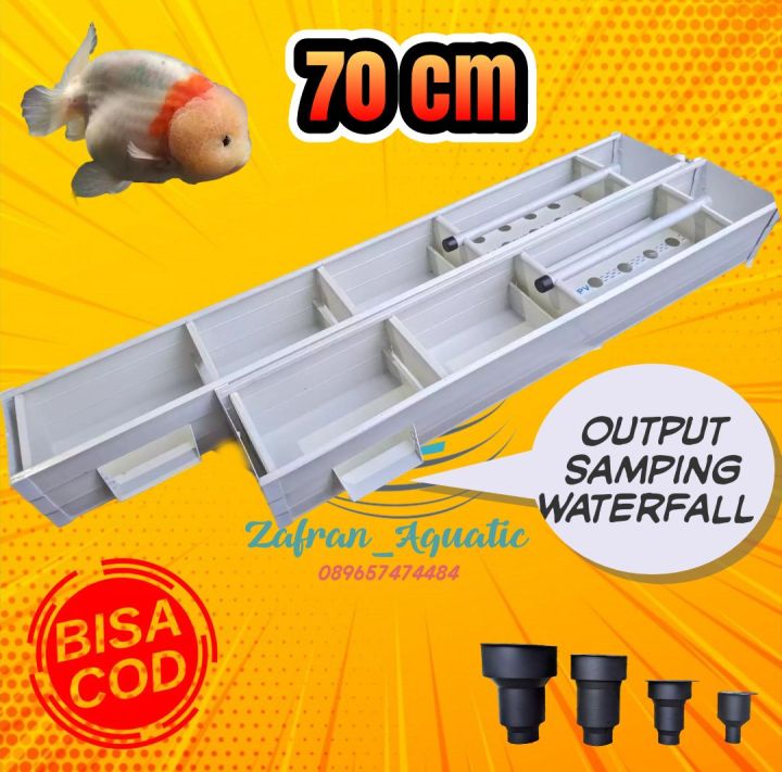 filter talang  aquarium 70cm output samping waterfall
