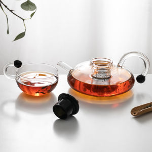 High Borosilicate Glass Teapot for Home Use Tea Brewing Pot Suitable for Electric Ceramic Stove Retro Japanese Style Handmade