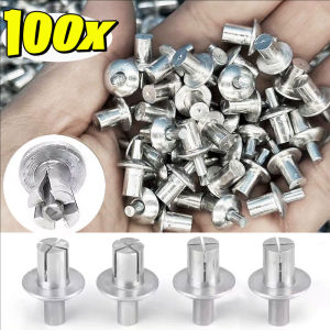 100Pcs Hammer Drive Expansion Rivets Percussion Expansion Aluminum Nail Head Piercing Knock Type Small Tapping Screws Fasteners