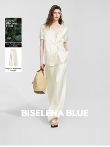 BEIQIANI | Comfortable Office Wear 100 Viscose High Drop Sense Suit Trousers Jumpsuit Three Piece Set Women