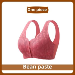 Wireless Front-Closure Vest-Style Bra Luxury Nylon Fabric Full Cup Underwear for Middle-Aged Women Seamless Large Size