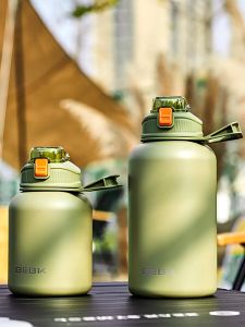 Bebk Fashion Water Bottle 1.5L/2.5L Large Capacity Water Cup Stainless Steel Insulation Cup Sports Portable Handle