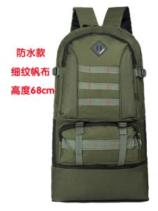 Waterproof Hiking Backpack Large Capacity Backpack Mens Backpack Lightweight Luggage Bag Thin Canvas Travel Bag Black Army Green