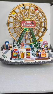 D&D #FC507 Merry Christmas Ferris Wheel Sound & Light Decorative Miniature Village Scene