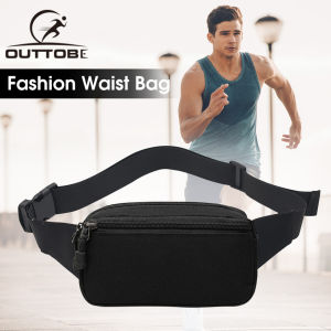Outtobe กระเป๋าคาดเอวแนวสปอร์ตสำหรับผู้ชายกระเป๋าผู้ชายแฟชั่นสะพายไหล่กระเป๋ากีฬาสะพายไหล่กระเป๋าคาดหน้าอกกันน้ำมีซิป2ช่องออกแบบให้มีความจุมากกระเป๋าวิ่ง Tas Gym แบบพกพาสำหรับวิ่งปั่นจักรยานเดินปีนเขา