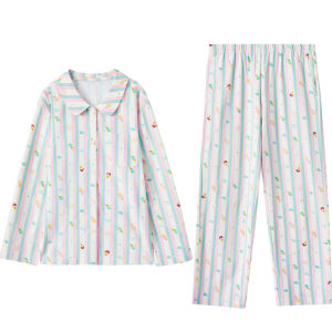 Hodo | Hodo Girls Sleepwear Set Sweet Printed Long Sleeve Short Sleeve Cotton Modal Home Clothes For Spring Summer Autumn Ages 5-13