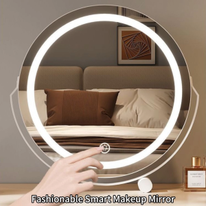 LED Desktop Makeup Mirror for Bedroom  Smart Dressing Table Mirror  Rechargeable  Lighted Closet Mirror  New Beauty Mirror