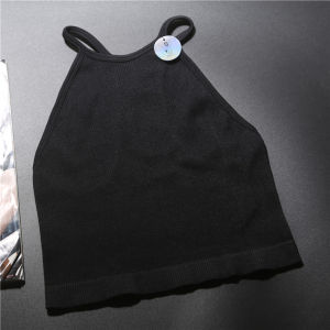 European and American Orders! Womens Turtleneck Single-Layer Vest Rib Workout Clothes Quick-Drying Beauty Back Yoga Gym No Cushion Summer