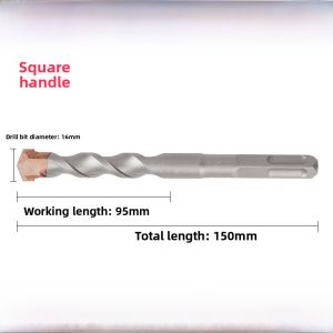 Long Impact Drill Bit Electric Hammer Concrete Wall Hole Drilling Square Handle Non-standard Specifications Pneumatic Tools