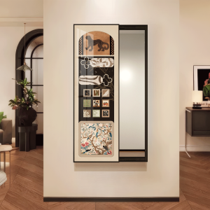 YIBIYIHUA | Vintage Style Concealed Sliding Mirror