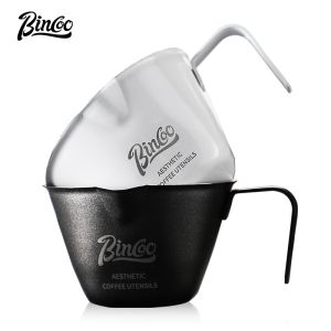 BINCOO Espresso Measuring Cup Stainless Steel Graduated Double-mouth Milk Cup Coffee Liquid Extraction Cup 100ML