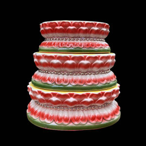 Buddha Statue Base Ceramic Pujia Lotus Platform Altar Decorative round Ornament Elevator God Image Base Tray