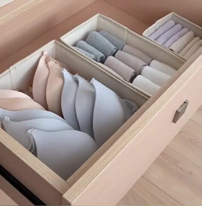 Cotton Linen Clothes Storage Bins Foldable Wardrobe Storage Organizer Drawer Non-woven Storage Organization Open Drawer Organization Folding Storage