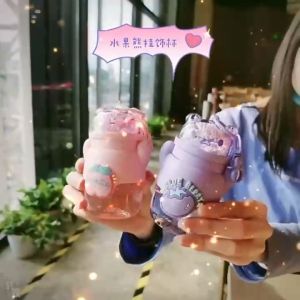 【S.mart】!CLEARANCE SALE!Fruity Bear protable mini Hanging ornament cup key chain bag drops  bottle 150ml