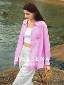 BEIQIANI | 100 Linen Heavy Embroidery Womens Shirt
