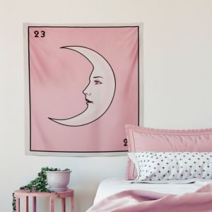 VIKAMA Bohemian Retro Moon Cat Tarot Polyester Tấm Thảm Treo Tường Trang Trí Cho Phòng Ngủ Phòng Khách Ký Túc Xá Không Dệt Nghệ Thuật Poster