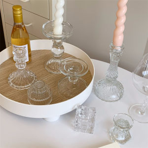 Transparent Crystal Glass Candle Holder