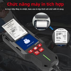 Máy Kiểm Tra Ắc Quy Ô Tô & Xe Tải KONNWEI KW700 12V 24V Có Chức Năng In Phân Tích Ắc Quy Kiểm Tra Khởi Động Và Sạc 10-2000 CCA