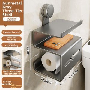 evesigar | Wall-Mounted No-Drilling Toilet Paper Holder