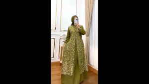 Gamis Brokat Tile Mewah Rahma Dres Ceruty Babydol Mix Brukat M L XL XXL 3XL Dress Kondangan Jumbo Wanita Baju Muslim Busui Friendly COD