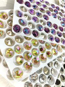 Dana Pointed Bottom round 8 Large 8 Small Cut Surface Colorful Crystals K9 Classy Three-Dimensional Crystal Glass Drill 4/5/6/8 Manicure Jewelry