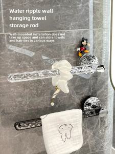 Powerful Suction Towel Rack Bathroom Wall Mounted No Drilling Towel Bar Bathroom Storage Organizer Shelf Toilet Paper Holder