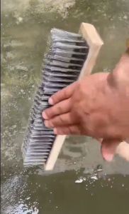 Heavy-Duty Stainless Steel Wire Brush with Extended Handle-Ideal for Hard to Clean Garage Patio Garden Pool Areas and Moss Removal#TB06