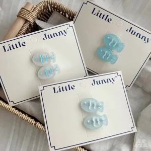 Refreshing and Transparent Blue Sparkling Small Fish Hair Clips Girl Heart Dopamine Colorful Edge Clip Side New Clip Hair
