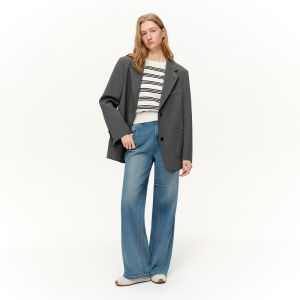 DUSHU | Stylish Retro High-Waist Straight-Leg Denim Pants