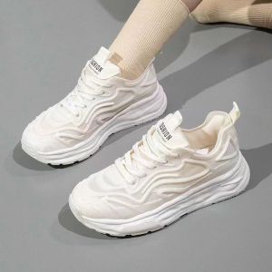 Luminous Internet celebrity casual shoes dad shoes women 2024 summer ice silk through the net fluorescent sports ultra-light running shoes