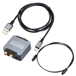 Kebidumei | DAC Digital to Analog Audio Converter Optical SPDIF Toslink Coaxial Input to L/R RCA 3.5mm Jack Headphone Amplifier Output