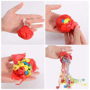 YoPo Party Hand Throwing Confetti Poppers & Wedding Birthday Throw Streamers