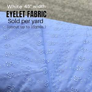 Eyelet Cotton Fabric 45" White (Tela per yard) by SewWearStore