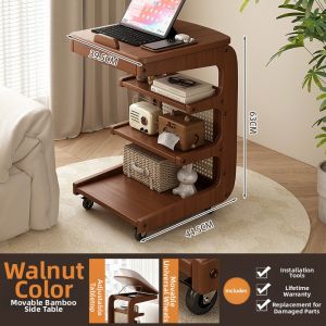 Luxury Rolling Side Table Storage Cart